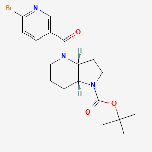 molecular formula C18H24BrN3O3 B2643565 Tert-butyl (3aR,7aR)-4-(6-bromopyridine-3-carbonyl)-3,3a,5,6,7,7a-hexahydro-2H-pyrrolo[3,2-b]pyridine-1-carboxylate CAS No. 2402789-32-4