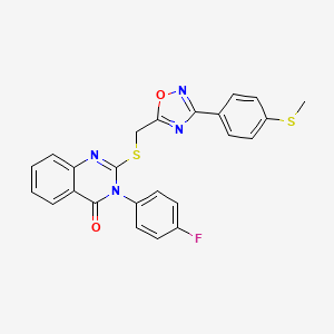 3-(4-Fluorophenyl)-2-[({3-[4-(methylsulfanyl)phenyl]-1,2,4-oxadiazol-5-yl}methyl)sulfanyl]-3,4-dihydroquinazolin-4-one