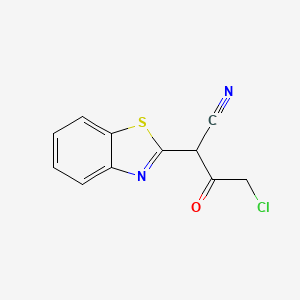 molecular formula C11H7ClN2OS B2643582 2-(1,3-Benzothiazol-2-yl)-4-chloro-3-oxobutanenitrile CAS No. 160148-12-9