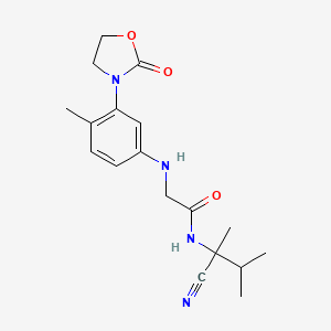 N-(1-cyano-1,2-dimethylpropyl)-2-{[4-methyl-3-(2-oxo-1,3-oxazolidin-3-yl)phenyl]amino}acetamide