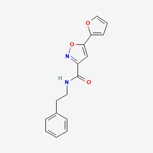 molecular formula C16H14N2O3 B2643612 5-(2-furyl)-N-(2-phenylethyl)isoxazole-3-carboxamide CAS No. 909088-17-1