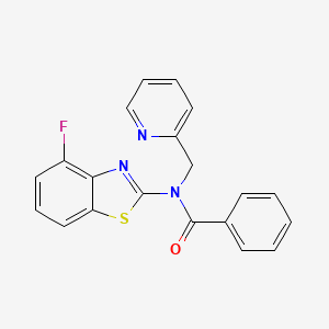 molecular formula C20H14FN3OS B2643619 N-(4-氟苯并[d]噻唑-2-基)-N-(吡啶-2-基甲基)苯甲酰胺 CAS No. 941926-06-3