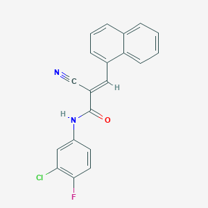 (E)-N-(3-chloro-4-fluorophenyl)-2-cyano-3-naphthalen-1-ylprop-2-enamide