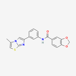 N-(3-{3-methylimidazo[2,1-b][1,3]thiazol-6-yl}phenyl)-2H-1,3-benzodioxole-5-carboxamide