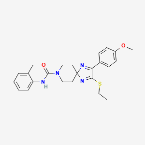molecular formula C24H28N4O2S B2643629 2-(乙硫基)-3-(4-甲氧基苯基)-N-(邻甲苯基)-1,4,8-三氮杂螺[4.5]癸-1,3-二烯-8-甲酰胺 CAS No. 894886-30-7