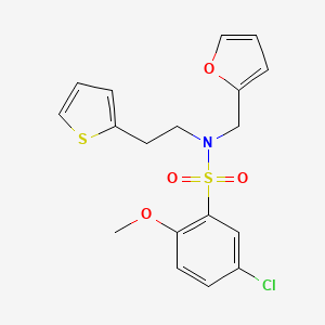 5-chloro-N-(furan-2-ylmethyl)-2-methoxy-N-(2-(thiophen-2-yl)ethyl)benzenesulfonamide