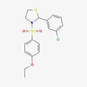 2-(3-Chlorophenyl)-3-((4-ethoxyphenyl)sulfonyl)thiazolidine