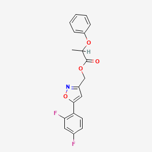 [5-(2,4-difluorophenyl)-1,2-oxazol-3-yl]methyl 2-phenoxypropanoate