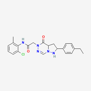 molecular formula C22H20ClN5O2 B2643645 N-(2-chloro-6-methylphenyl)-2-[2-(4-ethylphenyl)-4-oxo-4H,5H-pyrazolo[1,5-d][1,2,4]triazin-5-yl]acetamide CAS No. 1291844-24-0