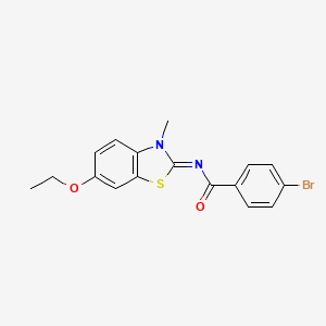molecular formula C17H15BrN2O2S B2643648 4-溴-N-(6-乙氧基-3-甲基-1,3-苯并噻唑-2-亚甲基)苯甲酰胺 CAS No. 443329-53-1