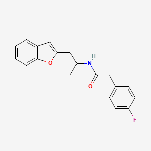 molecular formula C19H18FNO2 B2643651 N-(1-(苯并呋喃-2-基)丙烷-2-基)-2-(4-氟苯基)乙酰胺 CAS No. 2034304-55-5