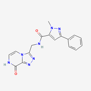 molecular formula C17H15N7O2 B2643655 N-((8-hydroxy-[1,2,4]triazolo[4,3-a]pyrazin-3-yl)methyl)-1-methyl-3-phenyl-1H-pyrazole-5-carboxamide CAS No. 2034280-27-6