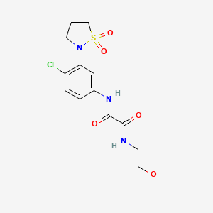molecular formula C14H18ClN3O5S B2643659 N1-(4-chloro-3-(1,1-dioxidoisothiazolidin-2-yl)phenyl)-N2-(2-methoxyethyl)oxalamide CAS No. 1105229-97-7