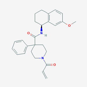 molecular formula C26H30N2O3 B2643660 N-[(1S)-7-Methoxy-1,2,3,4-tetrahydronaphthalen-1-yl]-4-phenyl-1-prop-2-enoylpiperidine-4-carboxamide CAS No. 2361585-37-5