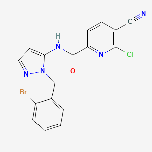 N-{1-[(2-bromophenyl)methyl]-1H-pyrazol-5-yl}-6-chloro-5-cyanopyridine-2-carboxamide