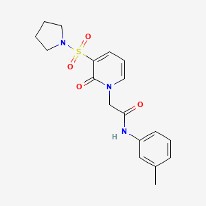 molecular formula C18H21N3O4S B2643672 N-(3-甲基苯基)-2-[2-氧代-3-(吡咯烷-1-基磺酰基)吡啶-1(2H)-基]乙酰胺 CAS No. 1251627-85-6