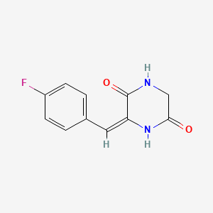 molecular formula C11H9FN2O2 B2643673 3-[(4-Fluorophenyl)methylene]tetrahydro-2,5-pyrazinedione CAS No. 155527-35-8