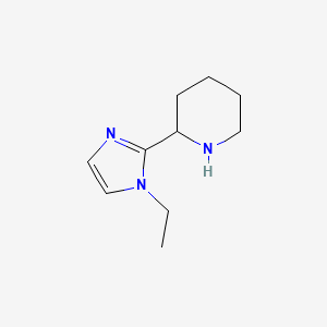 molecular formula C10H17N3 B2643683 2-(1-ethyl-1H-imidazol-2-yl)piperidine CAS No. 1344365-73-6