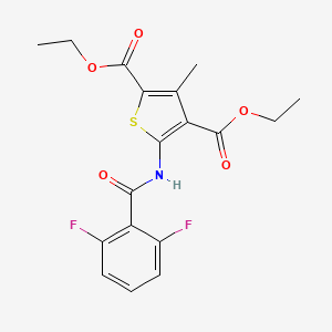 molecular formula C18H17F2NO5S B2643688 Diethyl 5-(2,6-difluorobenzamido)-3-methylthiophene-2,4-dicarboxylate CAS No. 307343-80-2