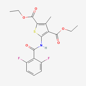 molecular formula C18H17F2NO5S B2643688 二乙基5-(2,6-二氟苯甲酰胺)-3-甲基噻吩-2,4-二羧酸酯 CAS No. 307343-80-2