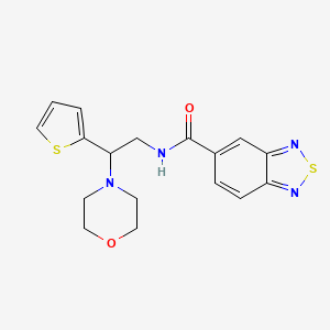 molecular formula C17H18N4O2S2 B2643689 N-(2-吗啉-2-(噻吩-2-基)乙基)苯并[c][1,2,5]噻二唑-5-甲酰胺 CAS No. 1210428-48-0