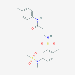 molecular formula C20H27N3O5S2 B2643690 3-(2,4-dimethyl-5-(N-methylmethylsulfonamido)phenylsulfonamido)-N-(p-tolyl)propanamide CAS No. 899942-20-2