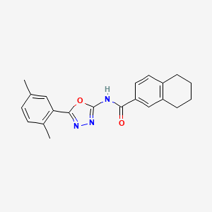 molecular formula C21H21N3O2 B2643697 N-[5-(2,5-dimethylphenyl)-1,3,4-oxadiazol-2-yl]-5,6,7,8-tetrahydronaphthalene-2-carboxamide CAS No. 891122-33-1