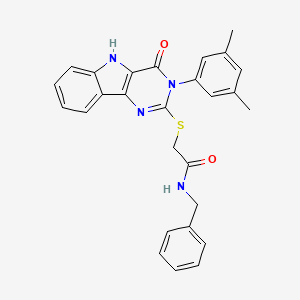 N-benzyl-2-((3-(3,5-dimethylphenyl)-4-oxo-4,5-dihydro-3H-pyrimido[5,4-b]indol-2-yl)thio)acetamide