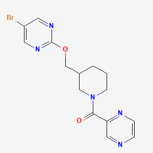 [3-[(5-Bromopyrimidin-2-yl)oxymethyl]piperidin-1-yl]-pyrazin-2-ylmethanone