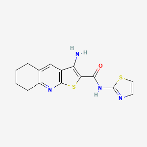 molecular formula C15H14N4OS2 B2643703 3-amino-N-(thiazol-2-yl)-5,6,7,8-tetrahydrothieno[2,3-b]quinoline-2-carboxamide CAS No. 400863-67-4