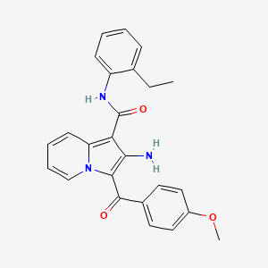 molecular formula C25H23N3O3 B2643705 2-amino-N-(2-ethylphenyl)-3-(4-methoxybenzoyl)indolizine-1-carboxamide CAS No. 903344-39-8