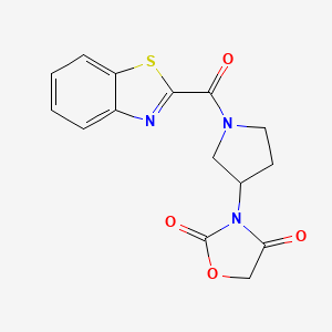 molecular formula C15H13N3O4S B2643706 3-(1-(Benzo[d]thiazole-2-carbonyl)pyrrolidin-3-yl)oxazolidine-2,4-dione CAS No. 2034291-74-0