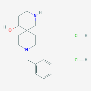 molecular formula C16H26Cl2N2O B2643707 9-Benzyl-2,9-diazaspiro[5.5]undecan-5-ol dihydrochloride CAS No. 2177263-29-3