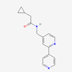 molecular formula C16H17N3O B2643709 N-([2,4'-bipyridin]-4-ylmethyl)-2-cyclopropylacetamide CAS No. 2034433-98-0