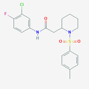 N-(3-chloro-4-fluorophenyl)-2-(1-tosylpiperidin-2-yl)acetamide