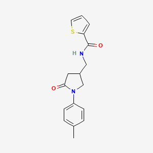 molecular formula C17H18N2O2S B2643729 N-((5-oxo-1-(p-tolyl)pyrrolidin-3-yl)methyl)thiophene-2-carboxamide CAS No. 954707-31-4