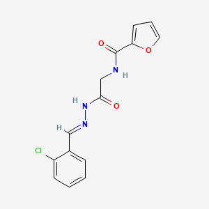 molecular formula C14H12ClN3O3 B2643731 (E)-N-(2-(2-(2-chlorobenzylidene)hydrazinyl)-2-oxoethyl)furan-2-carboxamide CAS No. 324032-41-9