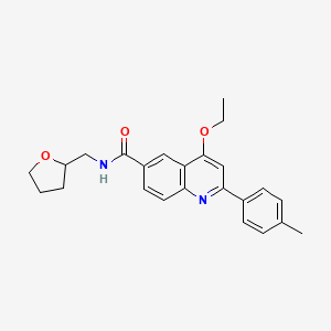 molecular formula C24H26N2O3 B2643733 4-ethoxy-2-(4-methylphenyl)-N-(tetrahydrofuran-2-ylmethyl)quinoline-6-carboxamide CAS No. 1040652-59-2