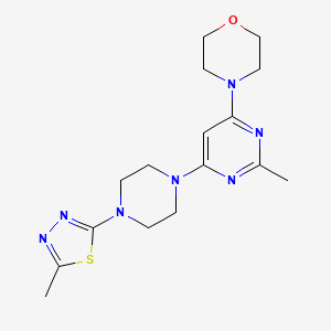 molecular formula C16H23N7OS B2643734 4-[2-Methyl-6-[4-(5-methyl-1,3,4-thiadiazol-2-yl)piperazin-1-yl]pyrimidin-4-yl]morpholine CAS No. 2333583-37-0