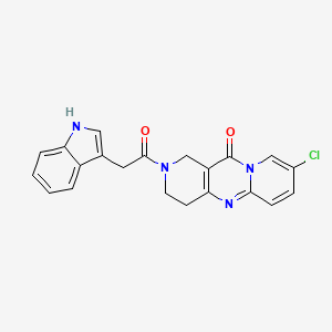 molecular formula C21H17ClN4O2 B2643735 2-(2-(1H-indol-3-yl)acetyl)-8-chloro-3,4-dihydro-1H-dipyrido[1,2-a:4',3'-d]pyrimidin-11(2H)-one CAS No. 2034506-55-1