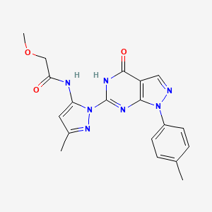 2-methoxy-N-(3-methyl-1-(4-oxo-1-(p-tolyl)-4,5-dihydro-1H-pyrazolo[3,4-d]pyrimidin-6-yl)-1H-pyrazol-5-yl)acetamide