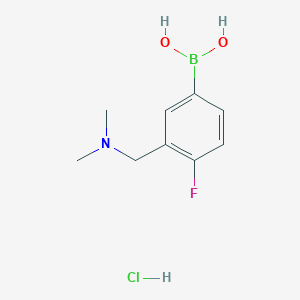molecular formula C9H14BClFNO2 B2643739 {3-[(Dimethylamino)methyl]-4-fluorophenyl}boronic acid hydrochloride CAS No. 2095165-22-1