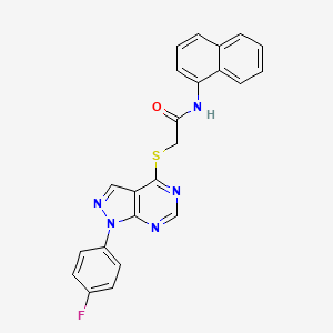 molecular formula C23H16FN5OS B2643755 2-((1-(4-fluorophenyl)-1H-pyrazolo[3,4-d]pyrimidin-4-yl)thio)-N-(naphthalen-1-yl)acetamide CAS No. 893934-37-7