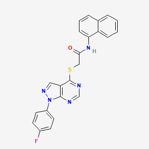 molecular formula C23H16FN5OS B2643755 2-((1-(4-氟苯基)-1H-吡唑并[3,4-d]嘧啶-4-基)硫代)-N-(萘-1-基)乙酰胺 CAS No. 893934-37-7