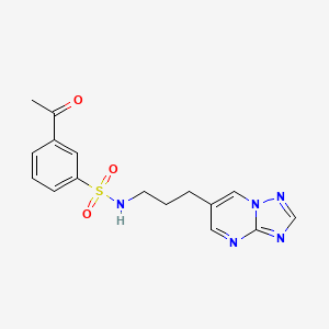 N-(3-([1,2,4]triazolo[1,5-a]pyrimidin-6-yl)propyl)-3-acetylbenzenesulfonamide