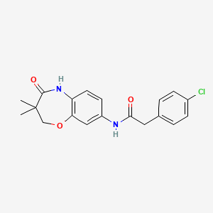 2-(4-chlorophenyl)-N-(3,3-dimethyl-4-oxo-2,3,4,5-tetrahydrobenzo[b][1,4]oxazepin-8-yl)acetamide