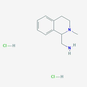 (2-Methyl-3,4-dihydro-1H-isoquinolin-1-yl)methanamine;dihydrochloride