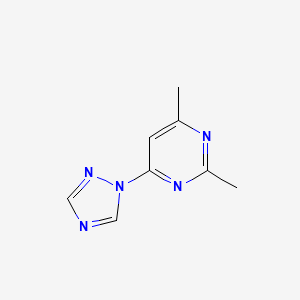 molecular formula C8H9N5 B2643785 2,4-dimethyl-6-(1H-1,2,4-triazol-1-yl)pyrimidine CAS No. 1343592-80-2