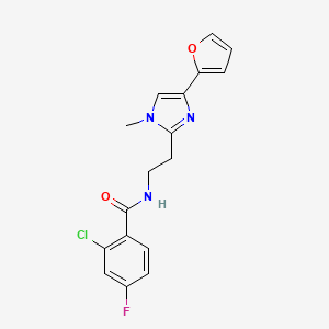 2-chloro-4-fluoro-N-{2-[4-(furan-2-yl)-1-methyl-1H-imidazol-2-yl]ethyl}benzamide