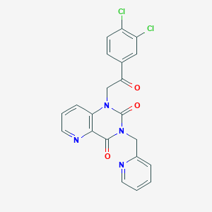 molecular formula C21H14Cl2N4O3 B2643801 1-(2-(3,4-dichlorophenyl)-2-oxoethyl)-3-(pyridin-2-ylmethyl)pyrido[3,2-d]pyrimidine-2,4(1H,3H)-dione CAS No. 941952-17-6